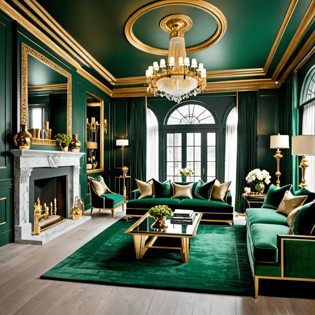 Gilded Spaces: Exploring the Allure of Green and Gold Interior Design