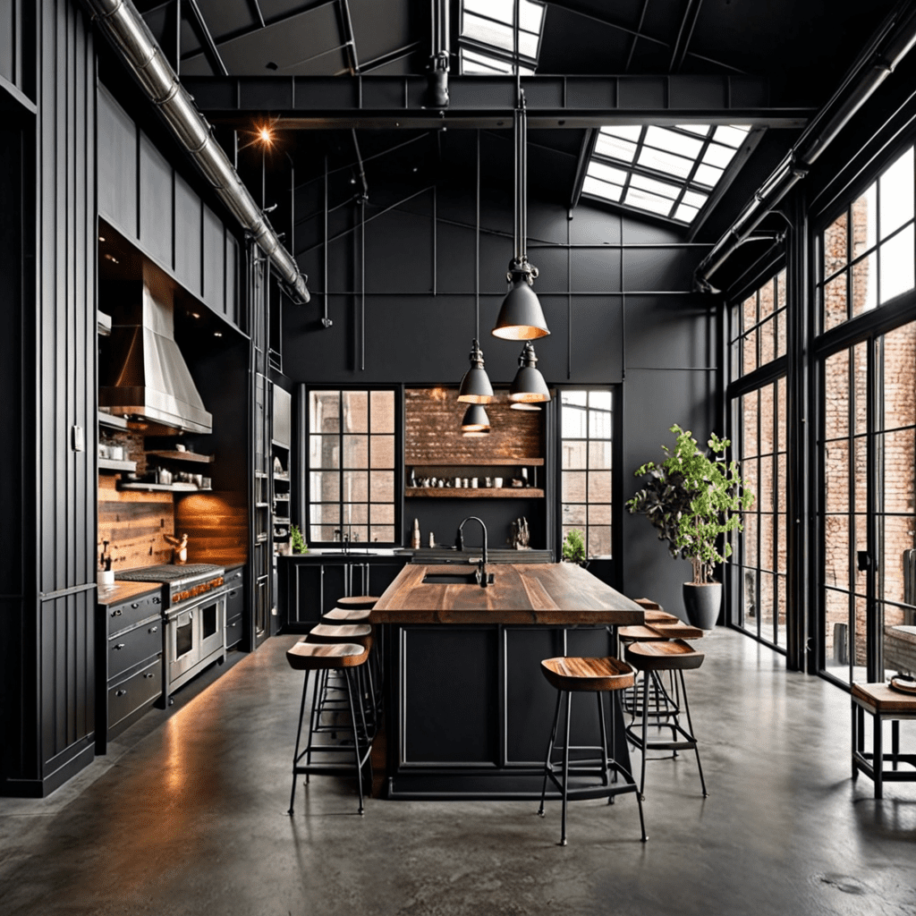 „Unveiling the Edgy Appeal of Dark Industrial Interior Design”