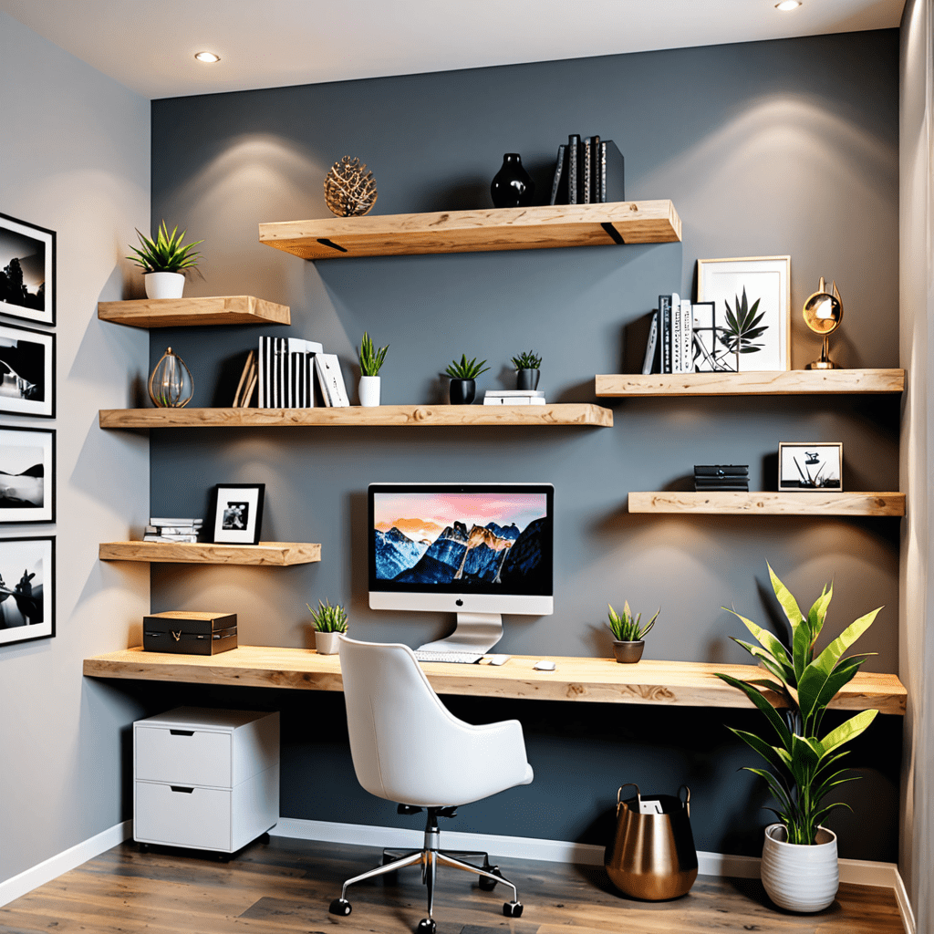 DIY Floating Shelves for Stylish Home Office Storage