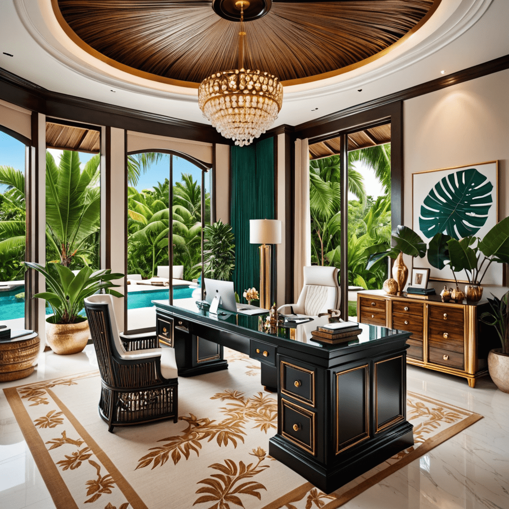 Tropical Glam: Luxurious Island Home Office Design