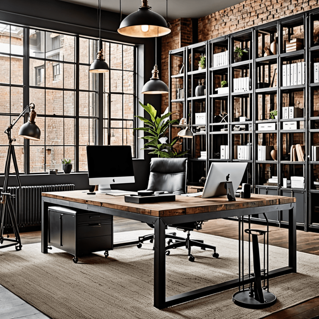 Industrial Chic Home Office Design Inspiration