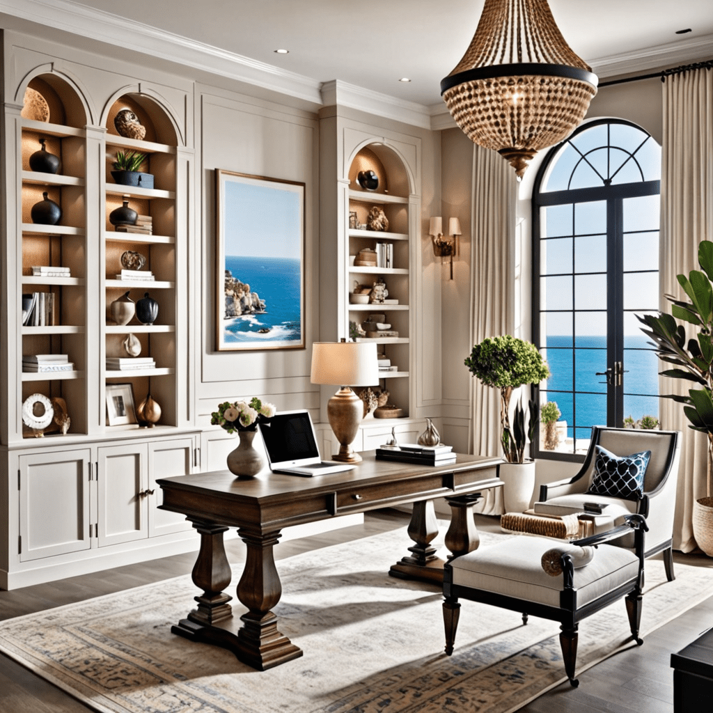 Modern Mediterranean: Coastal Elegance Home Office Decor