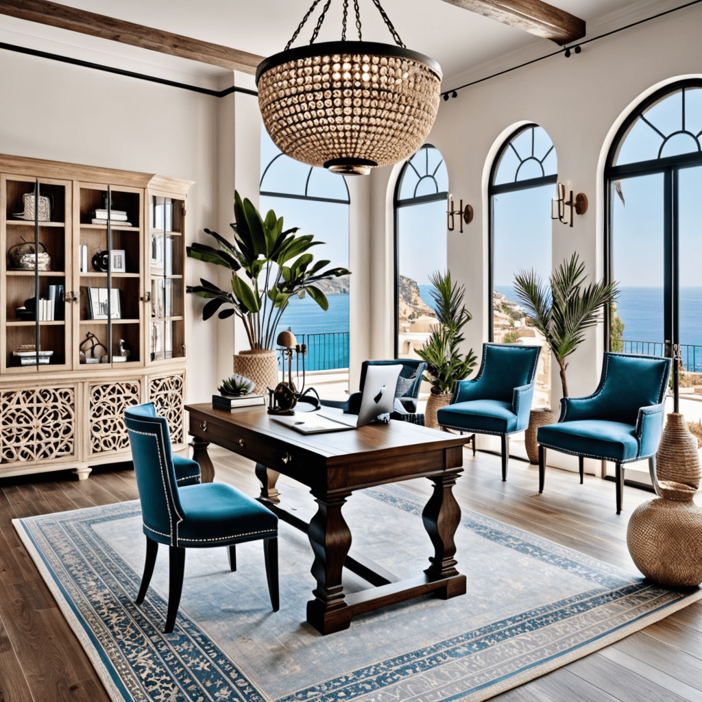 Modern Mediterranean: Coastal Elegance Home Office Decor