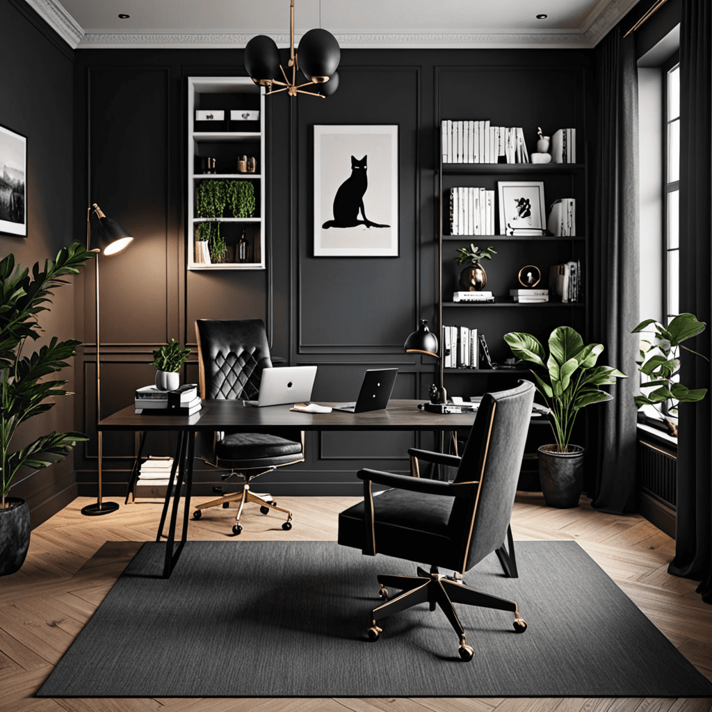 Scandi Noir: Dark and Moody Home Office Design