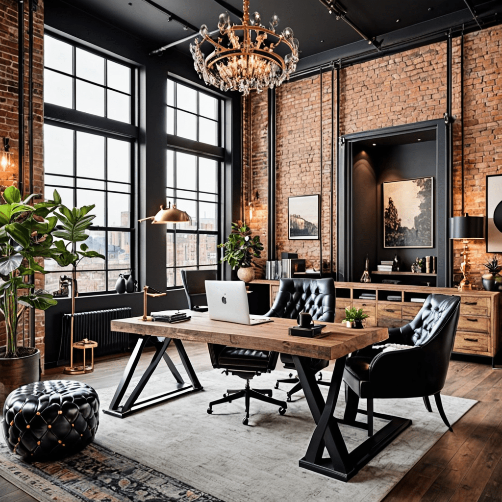Industrial Glam: Luxe Loft Home Office Design