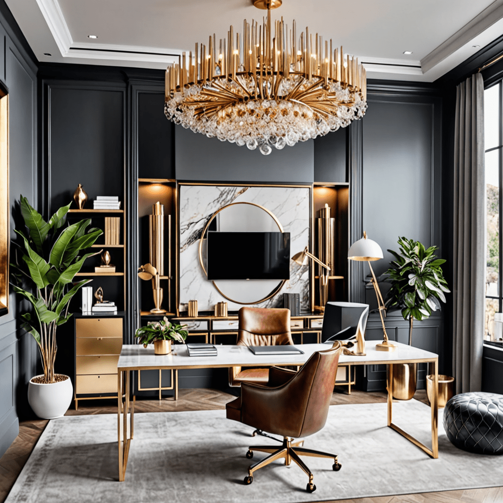 Mixing Metals in Modern Home Office Decor
