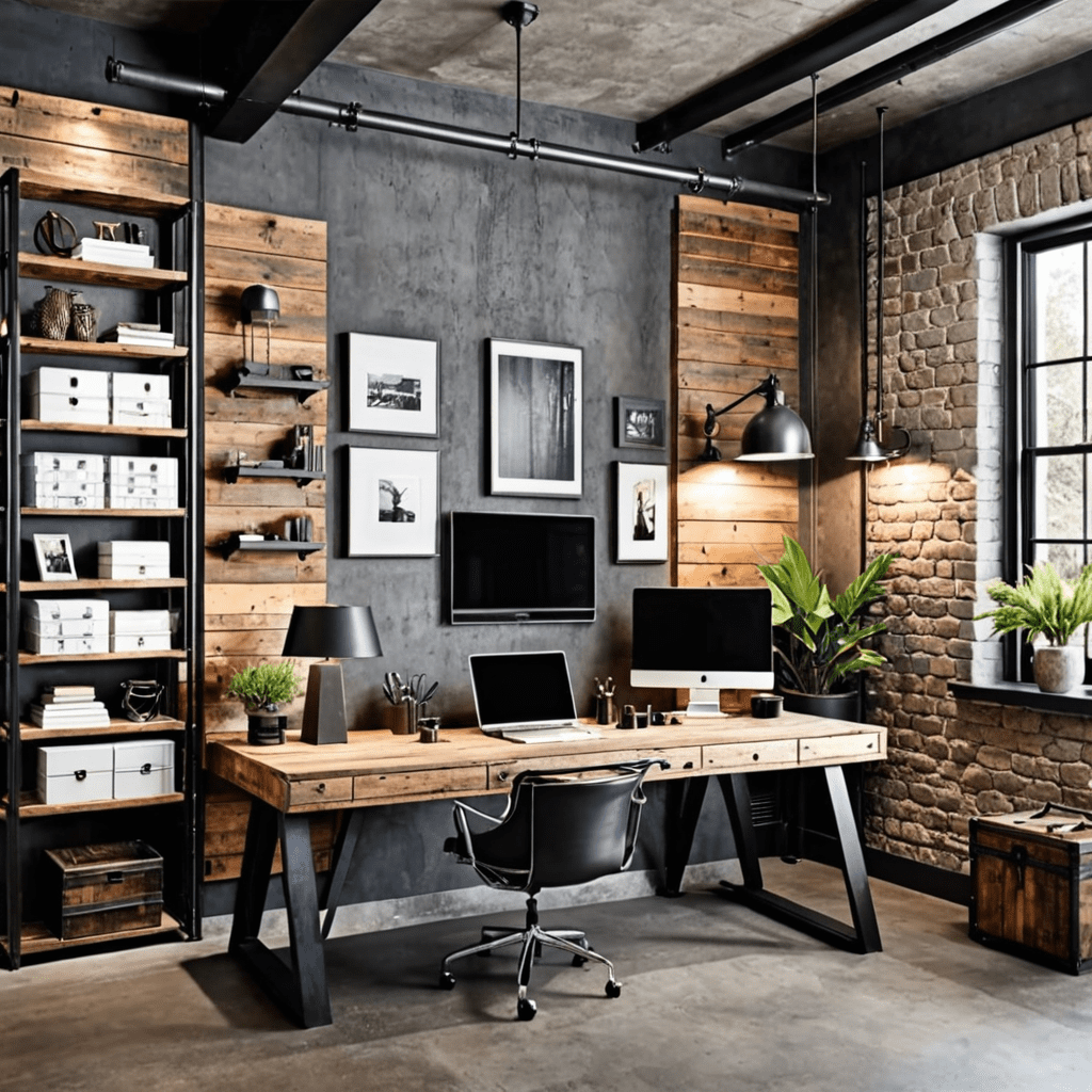 Modern Rustic: Industrial Chic Home Office Ideas