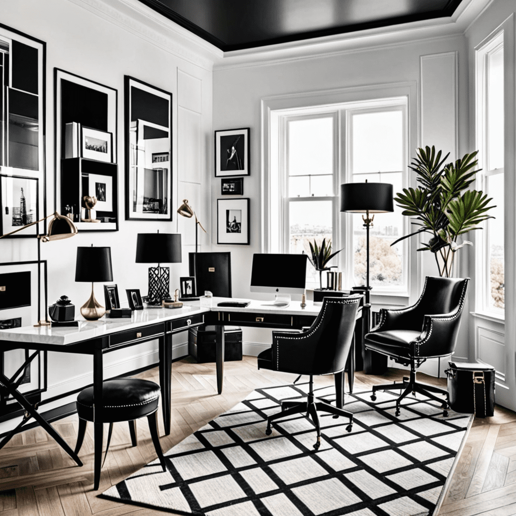 Black and White Chic: Monochromatic Home Office Decor
