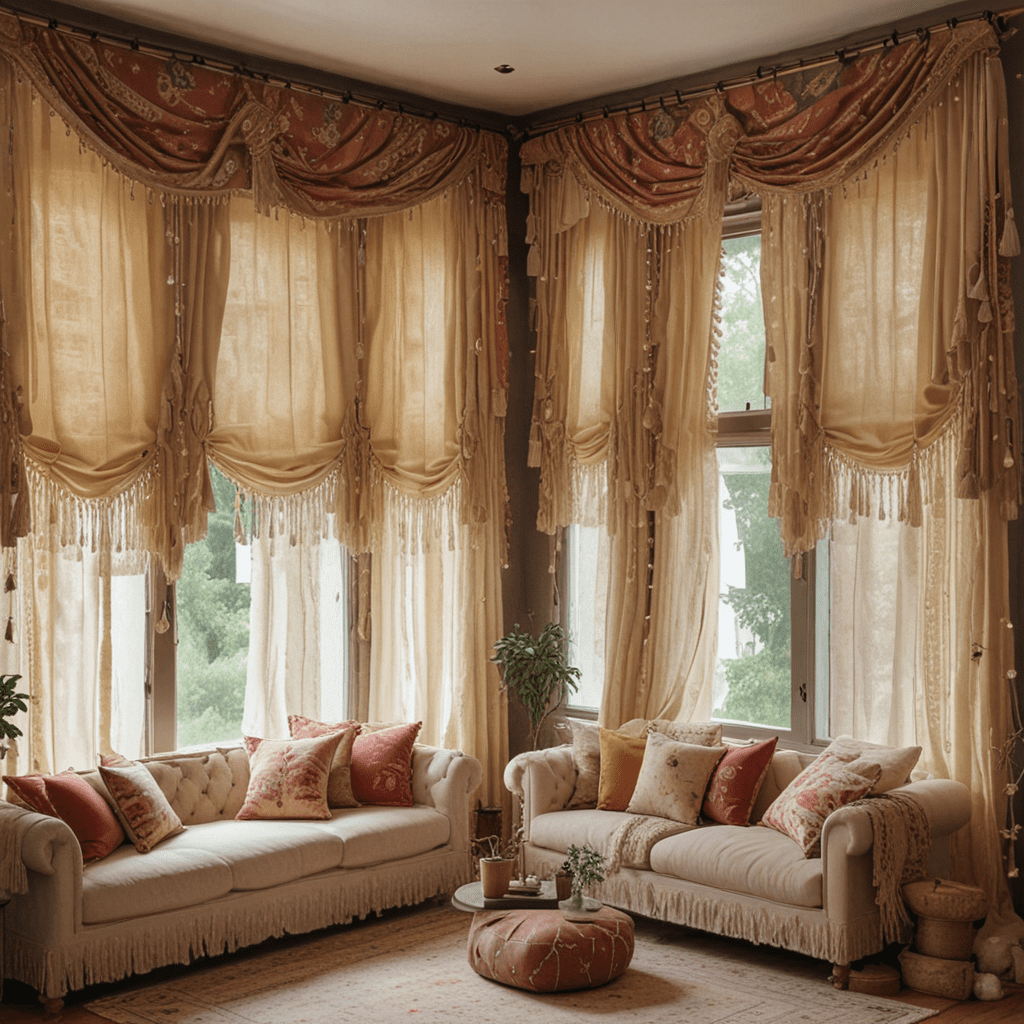 The Playfulness of Tassel Trimmed Curtains in Bohemian Decor
