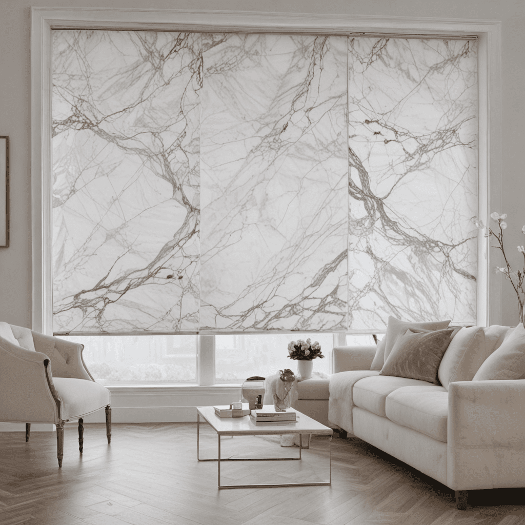 Modern Elegance: Marble Print Window Shades