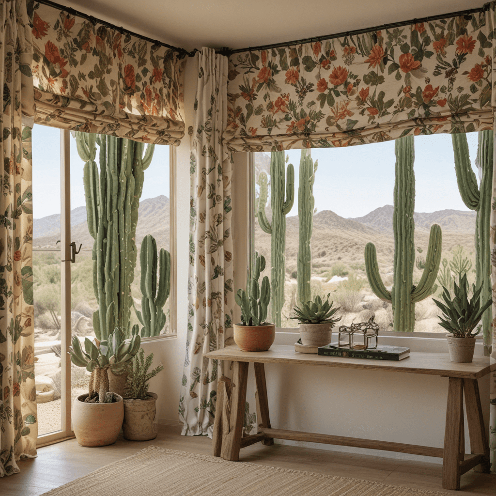 Desert Oasis: Cactus Print Window Treatments for Southwestern Style