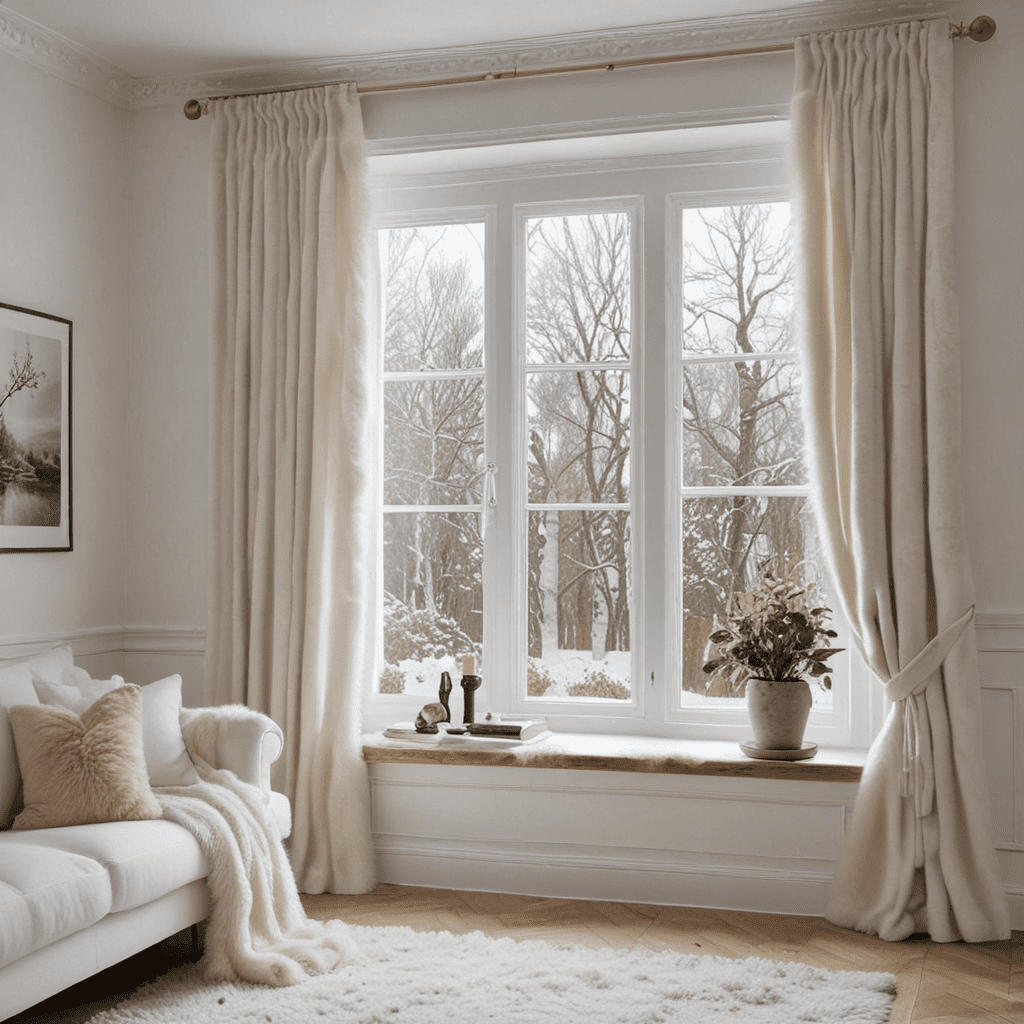 Scandinavian Coziness: Faux Fur Trimmed Window Treatments
