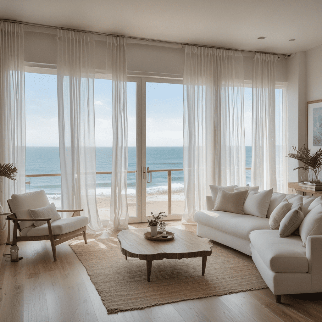 Coastal Breeze: Sheer White Curtains for an Airy Aesthetic