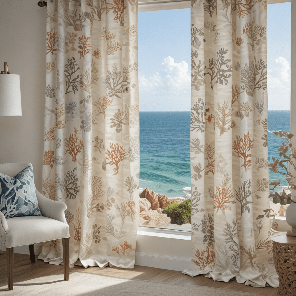 Coastal Escape: Coral Reef Prints in Oceanic Window Coverings