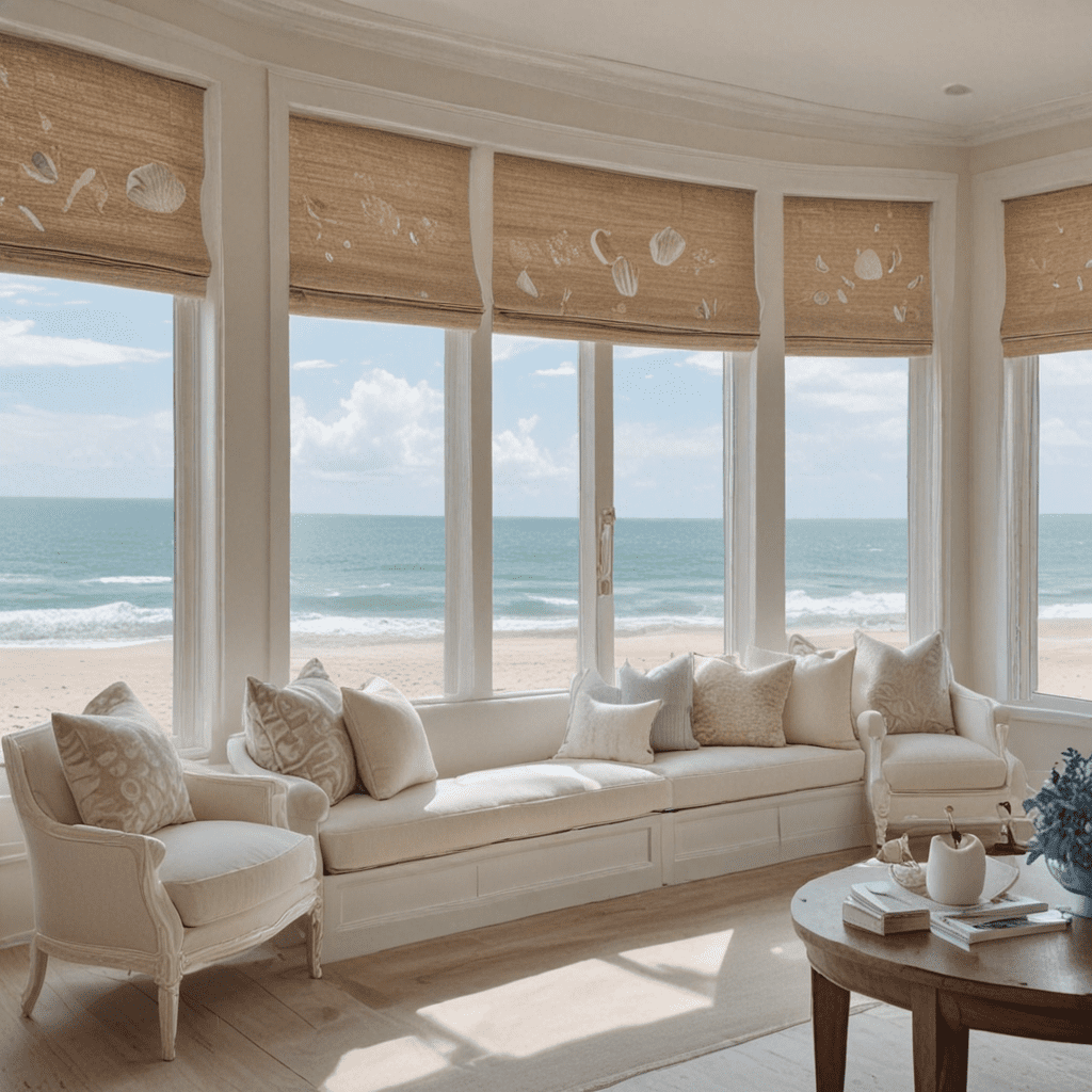 Coastal Cool: Seashell Embellished Window Treatments for a Beach House