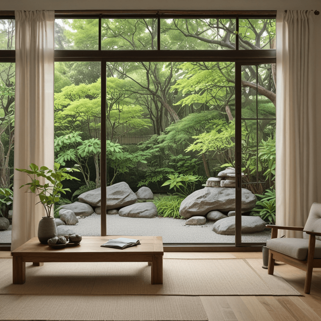 Japanese Zen: Tranquil Garden Prints in Window Treatments