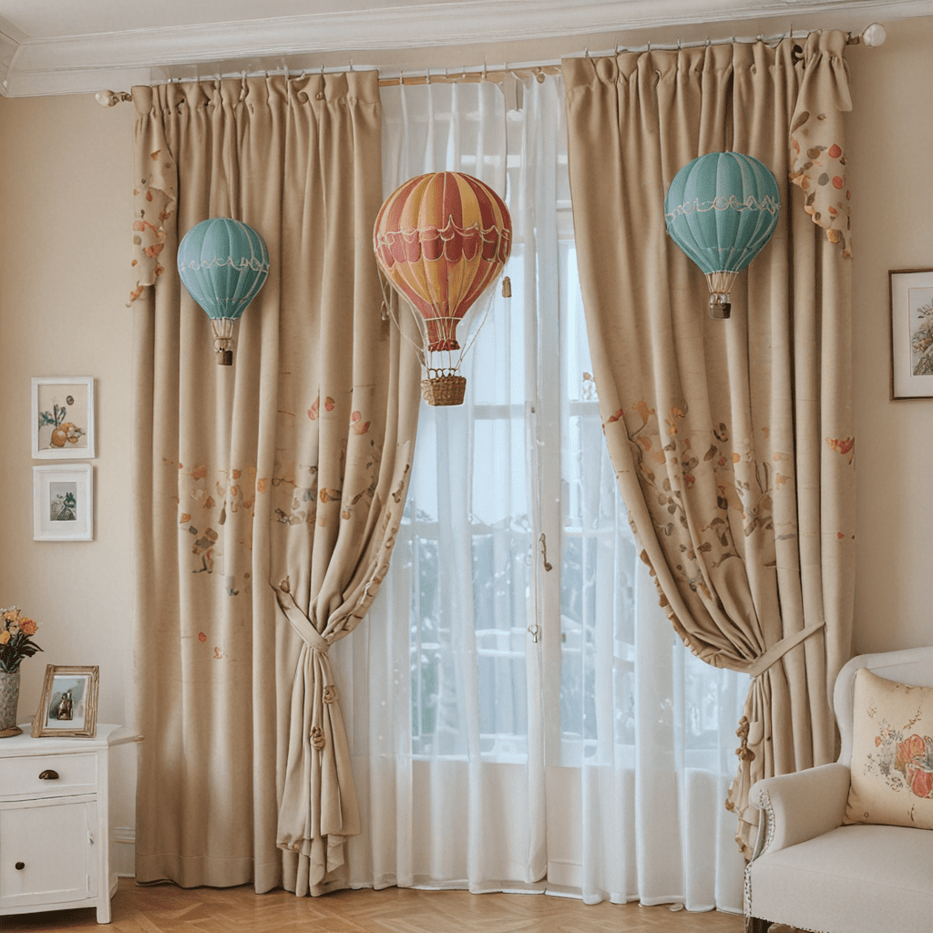 Whimsical Wonder: Hot Air Balloon Motifs in Children’s Curtains